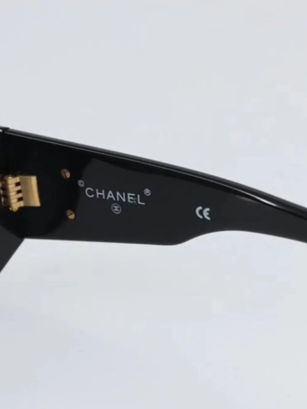 CHANEL Sunglasses plastic Black CC Auth 162582